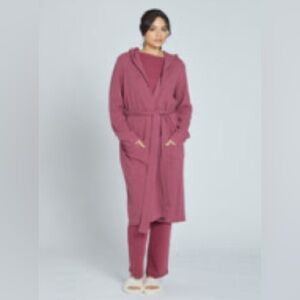 Universal standard Light N Fluffy Waffle Knit Luxe Robe, Maroon, 2XS (US 6-8)